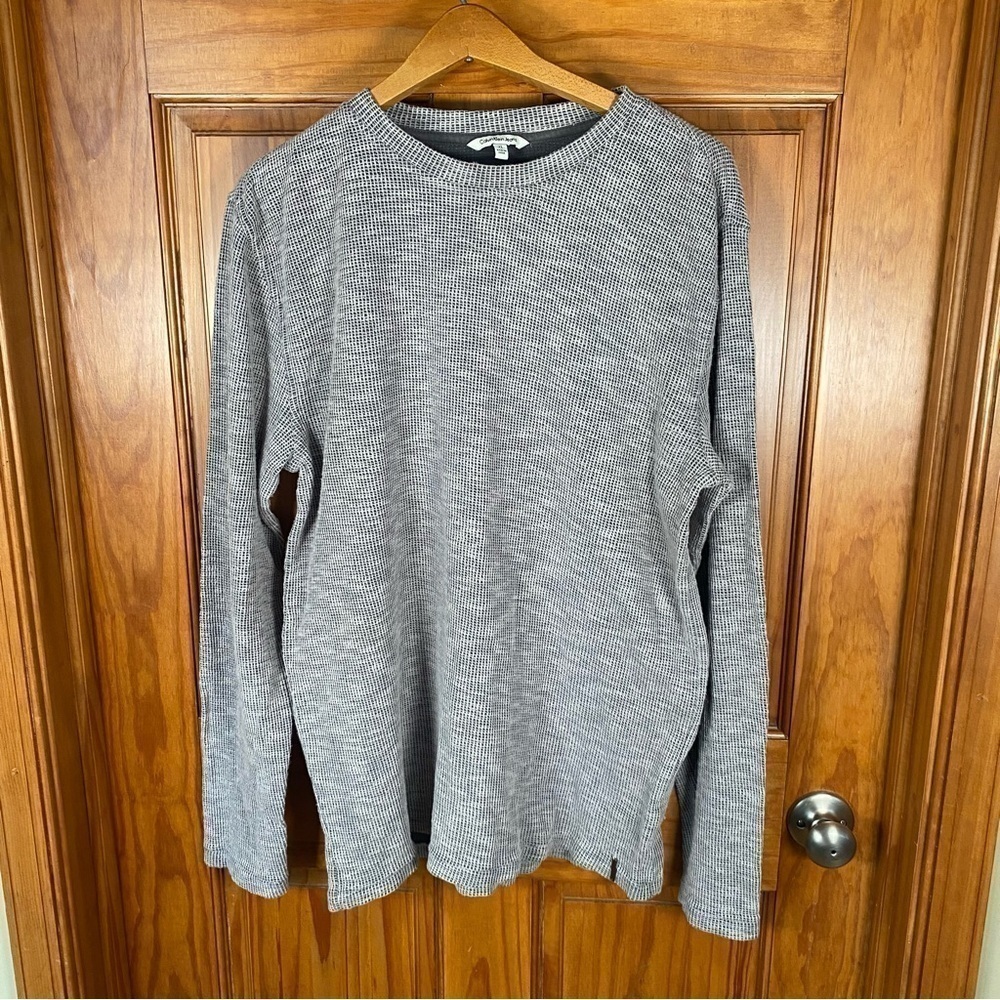 Calvin Klein Jeans Long Sleeve Thermal Sweatshirt with a Mesh Knit Design